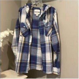 Ditch Planes New York Men’s Plaid Shirt with a hood attached